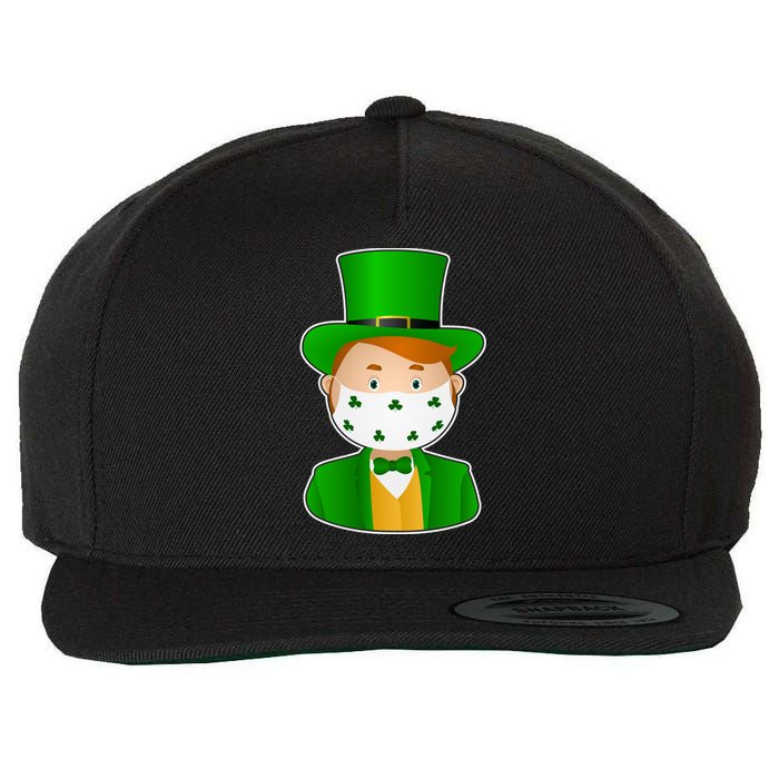 St Pattys Day Quarantine Leprechaun Masked Wool Snapback Cap