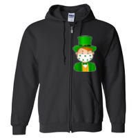 St Pattys Day Quarantine Leprechaun Masked Full Zip Hoodie