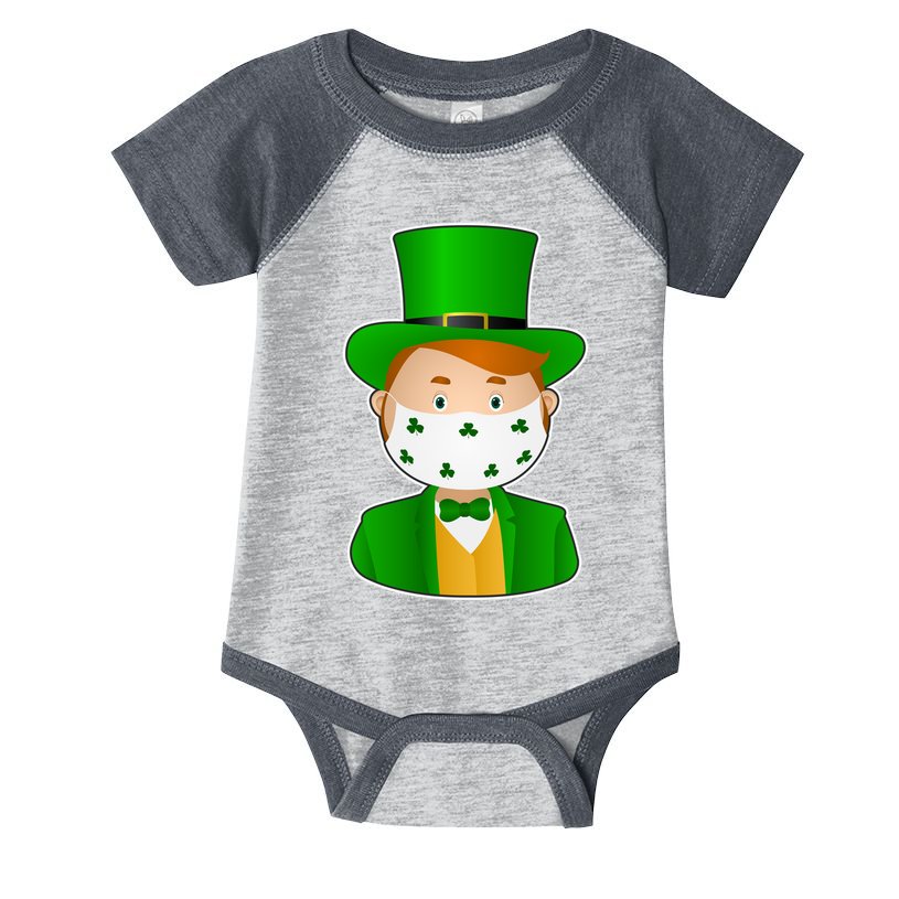 St Pattys Day Quarantine Leprechaun Masked Infant Baby Jersey Bodysuit