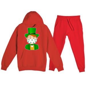 St Pattys Day Quarantine Leprechaun Masked Premium Hooded Sweatsuit Set