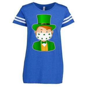 St Pattys Day Quarantine Leprechaun Masked Enza Ladies Jersey Football T-Shirt