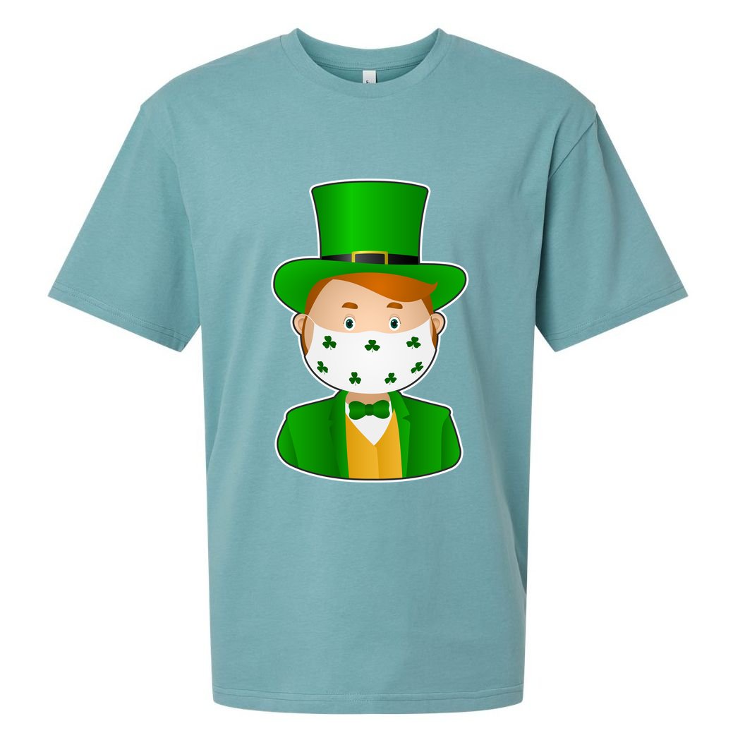 St Pattys Day Quarantine Leprechaun Masked Sueded Cloud Jersey T-Shirt