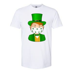 St Pattys Day Quarantine Leprechaun Masked Softstyle CVC T-Shirt