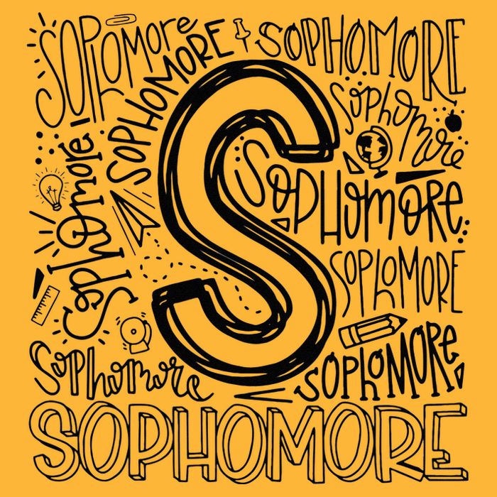 Sophomore Tenth 10th Grade Typography Back To School Sustainable Knit Beanie