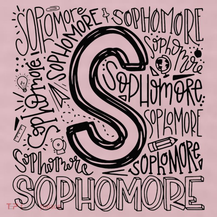 Sophomore Tenth 10th Grade Typography Back To School 25L Jumbo Tote