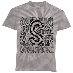 Sophomore Tenth 10th Grade Typography Back To School Kids Tie-Dye T-Shirt