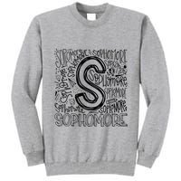Sophomore Tenth 10th Grade Typography Back To School Tall Sweatshirt