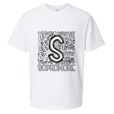 Sophomore Tenth 10th Grade Typography Back To School Sueded Cloud Jersey T-Shirt