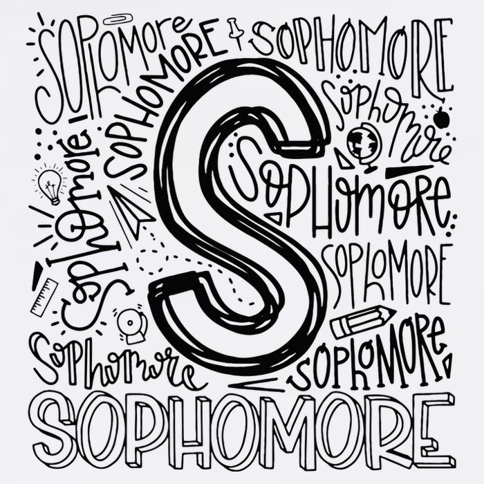 Sophomore Tenth 10th Grade Typography Back To School Garment-Dyed Sweatshirt