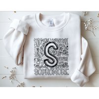 Sophomore Tenth 10th Grade Typography Back To School Sweatshirt