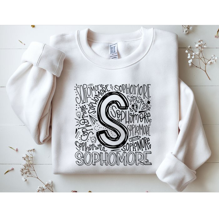 Sophomore Tenth 10th Grade Typography Back To School Sweatshirt