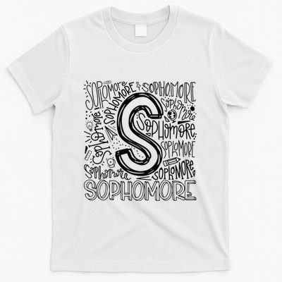 Sophomore Tenth 10th Grade Typography Back To School T-Shirt