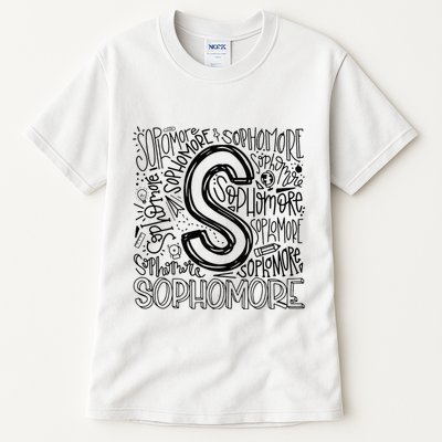 Sophomore Tenth 10th Grade Typography Back To School Tall T-Shirt