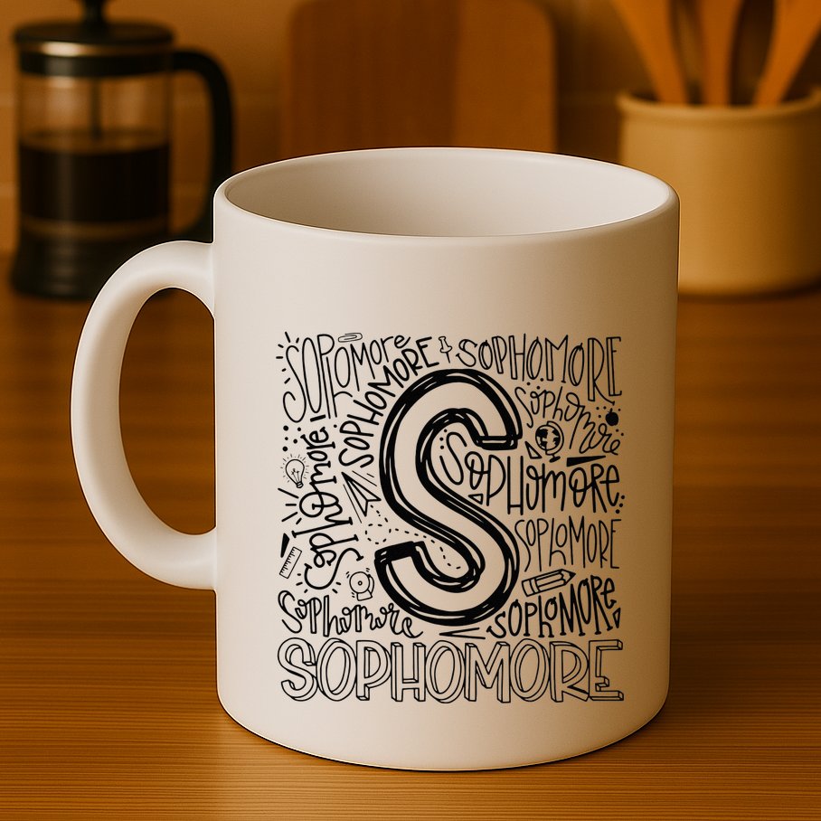Sophomore Tenth 10th Grade Typography Back To School Mug