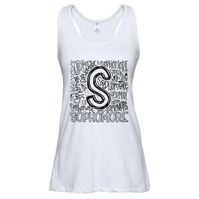 Sophomore Tenth 10th Grade Typography Back To School Ladies Essential Flowy Tank