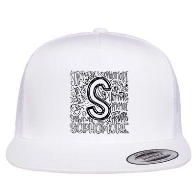 Sophomore Tenth 10th Grade Typography Back To School Flatbill Hat