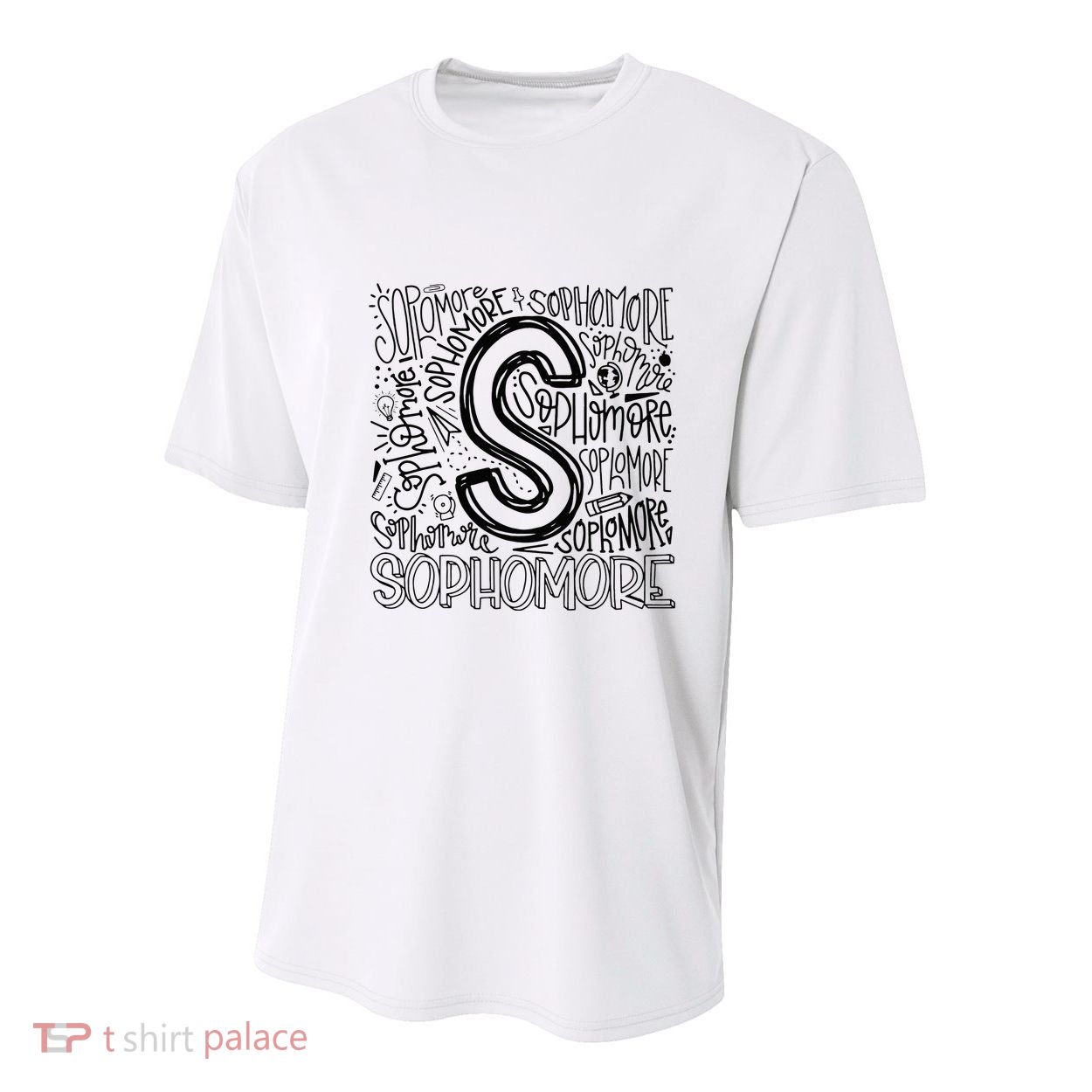 Sophomore Tenth 10th Grade Typography Back To School Youth Performance Sprint T-Shirt
