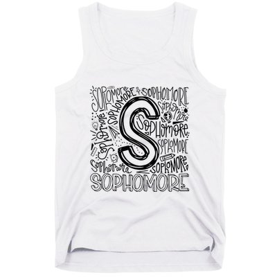 Sophomore Tenth 10th Grade Typography Back To School Tank Top