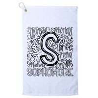 Sophomore Tenth 10th Grade Typography Back To School Golf Towel