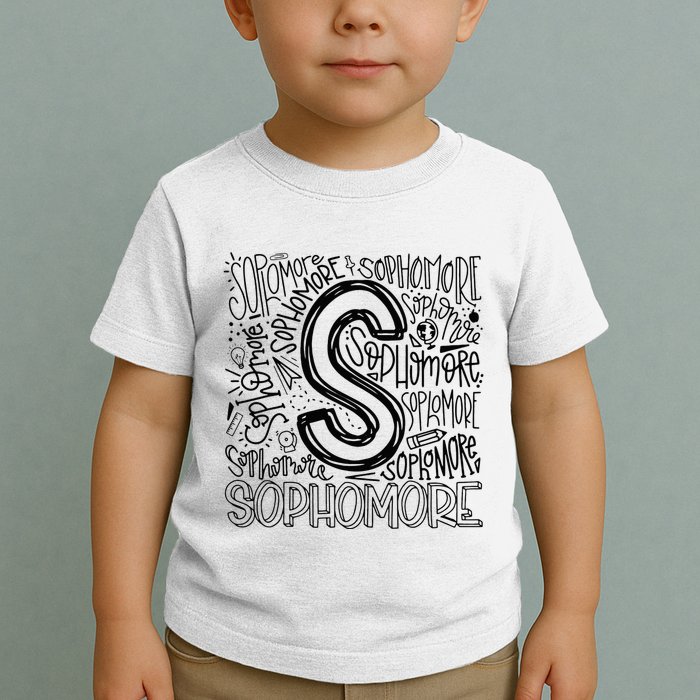 Sophomore Tenth 10th Grade Typography Back To School Toddler T-Shirt