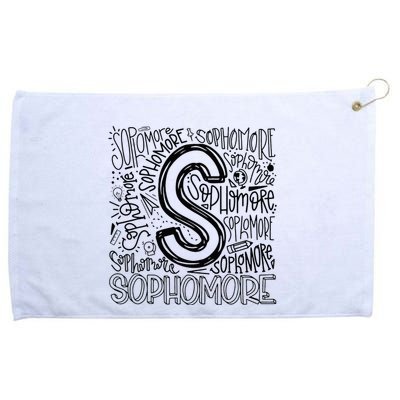 Sophomore Tenth 10th Grade Typography Back To School Grommeted Golf Towel