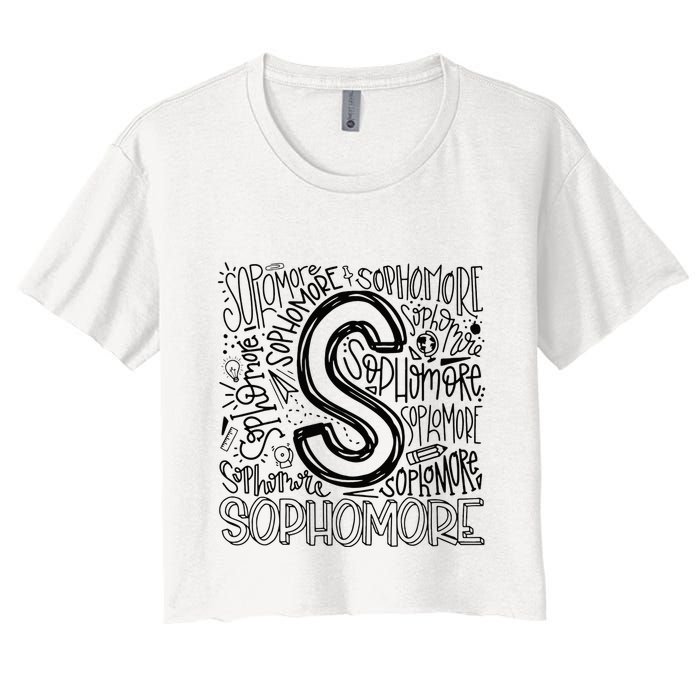 Sophomore Tenth 10th Grade Typography Back To School Crop Top