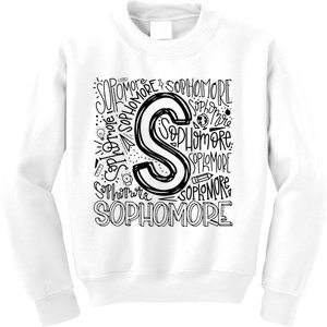 Sophomore Tenth 10th Grade Typography Back To School Kids Sweatshirt