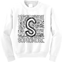 Sophomore Tenth 10th Grade Typography Back To School Kids Sweatshirt