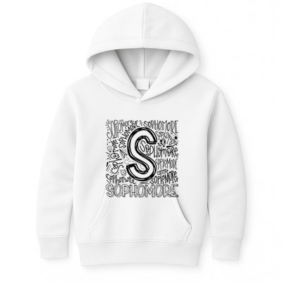 Sophomore Tenth 10th Grade Typography Back To School Kids Hoodie