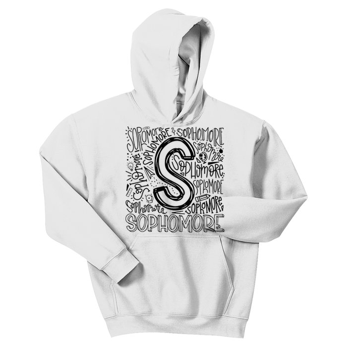 Sophomore Tenth 10th Grade Typography Back To School Kids Hoodie