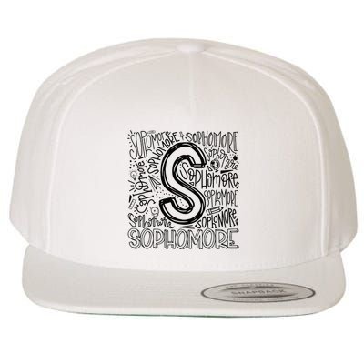 Sophomore Tenth 10th Grade Typography Back To School Wool Snapback Cap
