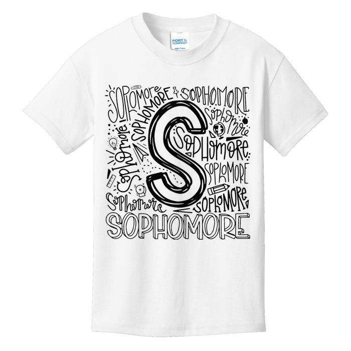 Sophomore Tenth 10th Grade Typography Back To School Kids T-Shirt