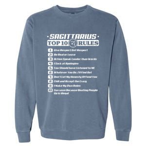 Sagittarius Top 10 Rules Zodiac Gift Garment-Dyed Sweatshirt