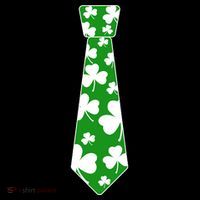 Shamrock Irish Clover Party Tie Button