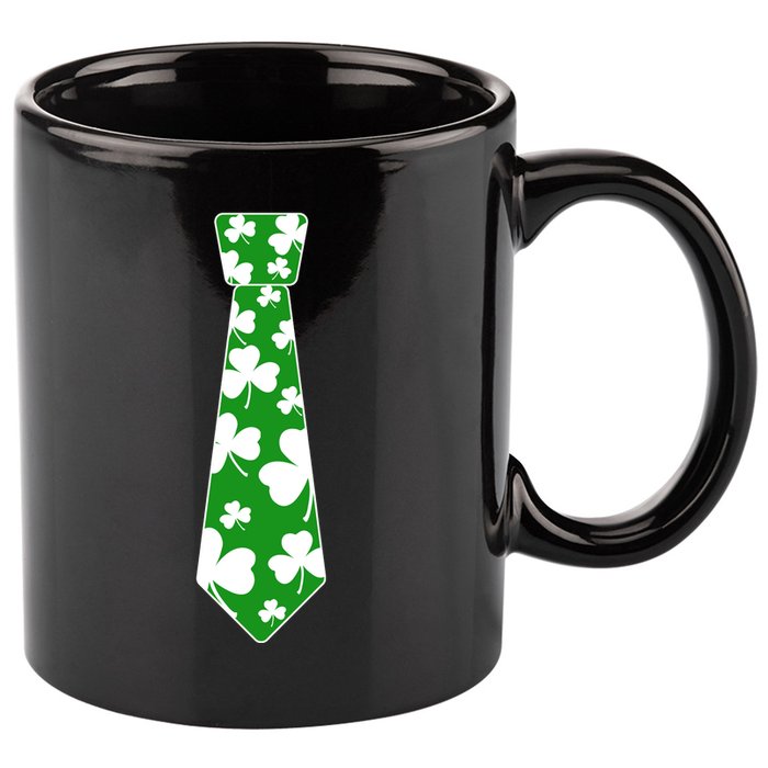 Shamrock Irish Clover Party Tie 11oz C Handle Ceramic Mug
