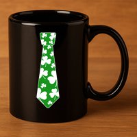 Shamrock Irish Clover Party Tie 11oz C Handle Ceramic Mug