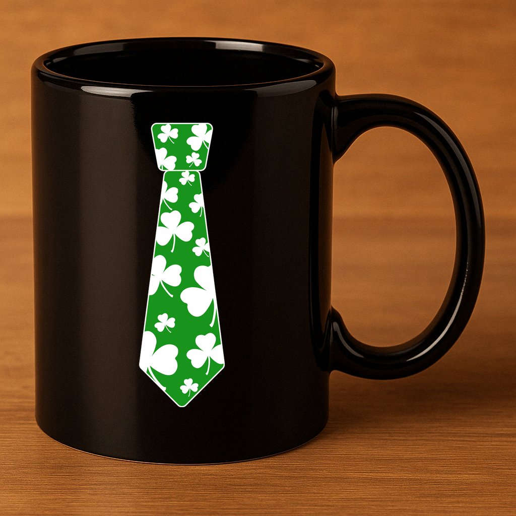 Shamrock Irish Clover Party Tie 11oz C Handle Ceramic Mug