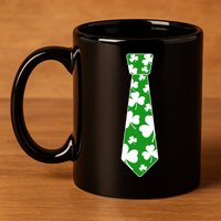 Shamrock Irish Clover Party Tie 11oz C Handle Ceramic Mug