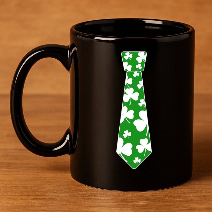 Shamrock Irish Clover Party Tie 11oz C Handle Ceramic Mug