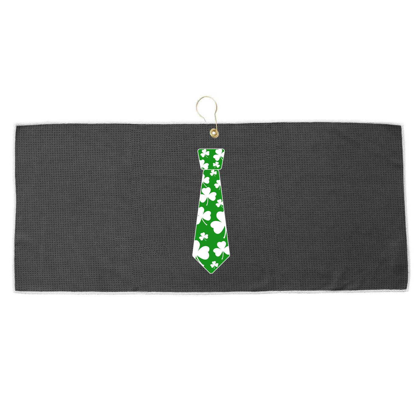 Shamrock Irish Clover Party Tie Large Microfiber Waffle Golf Towel