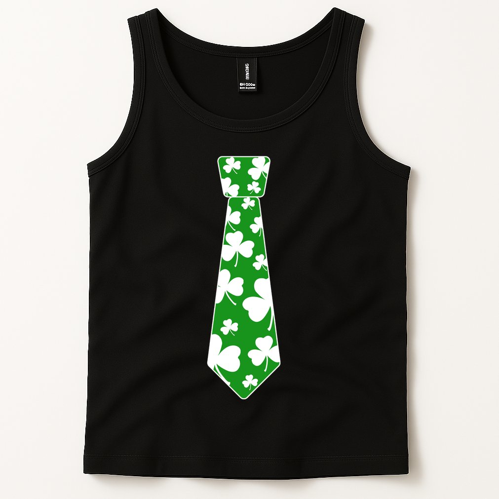 Shamrock Irish Clover Party Tie Tank Top