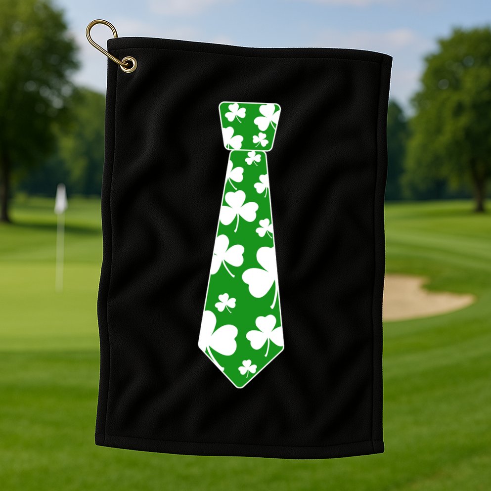 Shamrock Irish Clover Party Tie Golf Towel