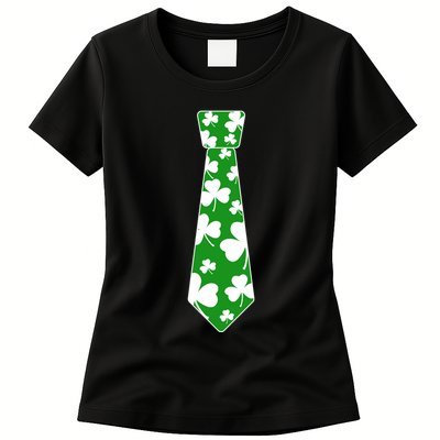 Shamrock Irish Clover Party Tie Womens T-Shirt