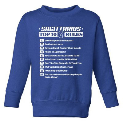 Sagittarius Top 10 Rules Zodiac Gift Toddler Sweatshirt