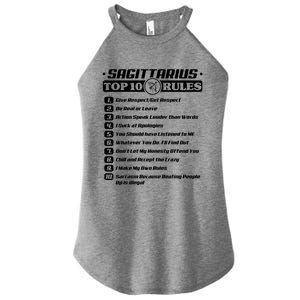 Sagittarius Top 10 Rules Zodiac Gift Women’s Perfect Tri Rocker Tank