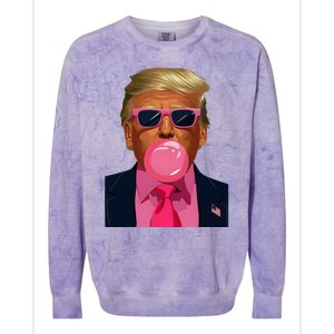 Sunglasses Trump 2024 Vote President Funny Colorblast Crewneck Sweatshirt