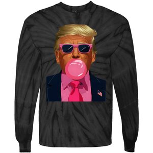 Sunglasses Trump 2024 Vote President Funny Tie-Dye Long Sleeve Shirt