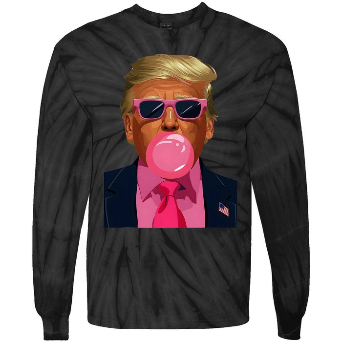 Sunglasses Trump 2024 Vote President Funny Tie-Dye Long Sleeve Shirt