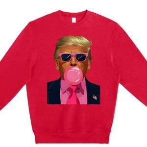 Sunglasses Trump 2024 Vote President Funny Premium Crewneck Sweatshirt