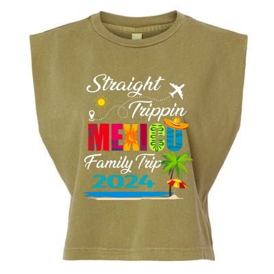 Straight Trippin 2024 Family Vacation Trip Mexico Matching Garment-Dyed Women's Muscle Tee